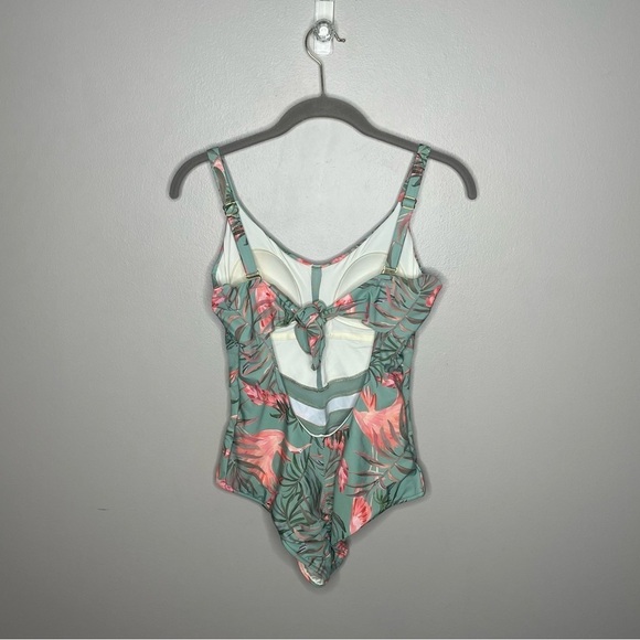 Leonisa Eco Friendly Slimming One Piece Swimsuit with Tulle Cutouts - Picture 7 of 7